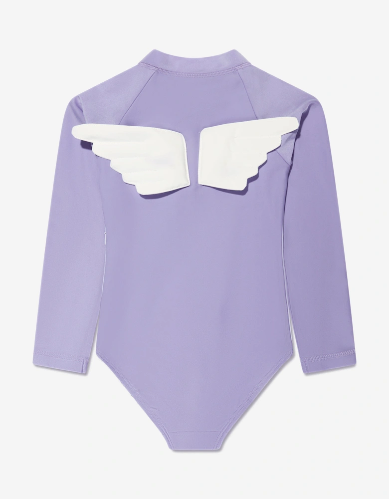 Girls Sparkle Unicorn Swimsuit in Purple