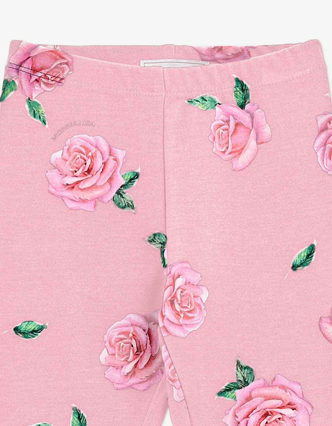 Girls Rose Print Leggings in Pink