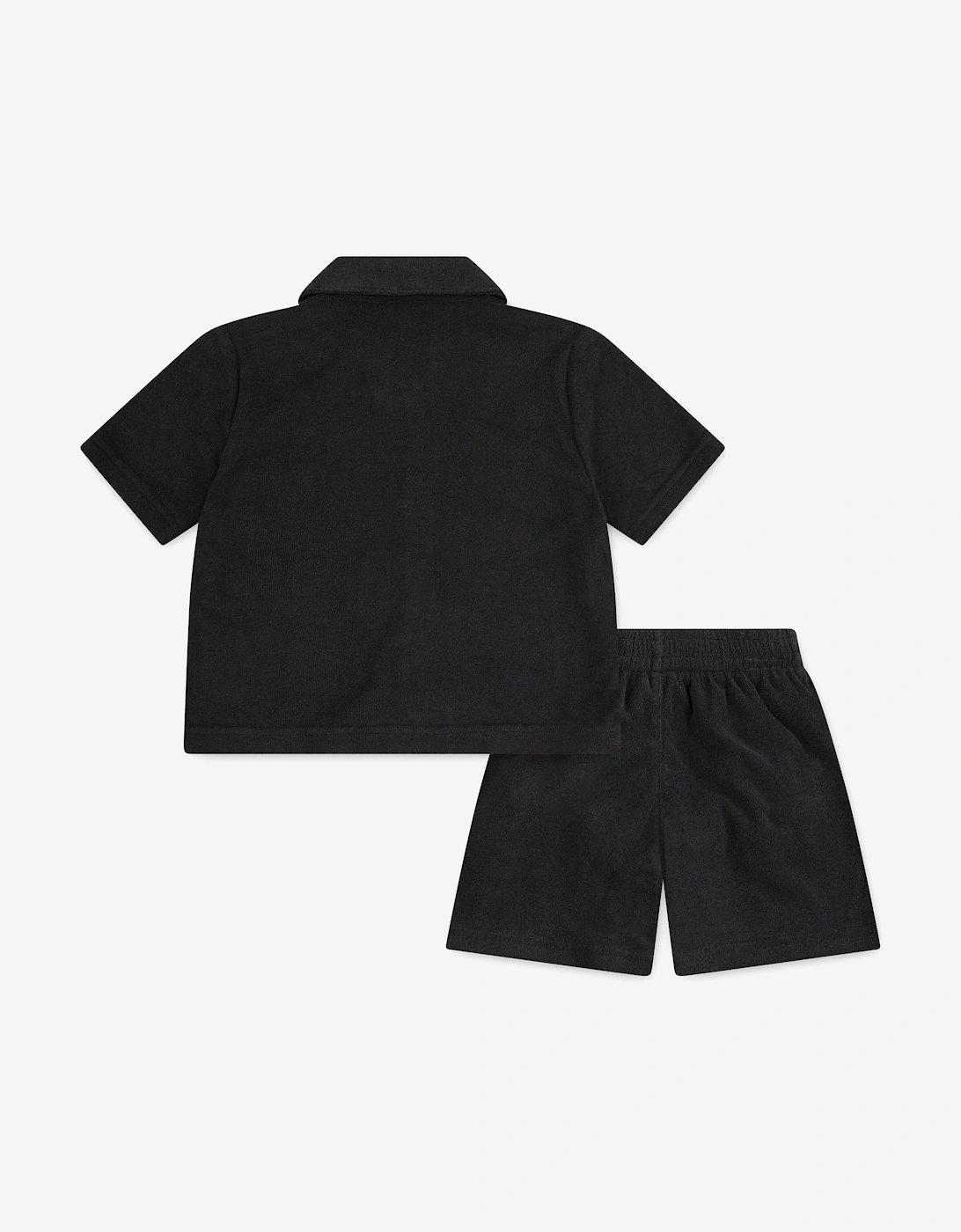 Boys Terry Cloth Camp Short Set in Black