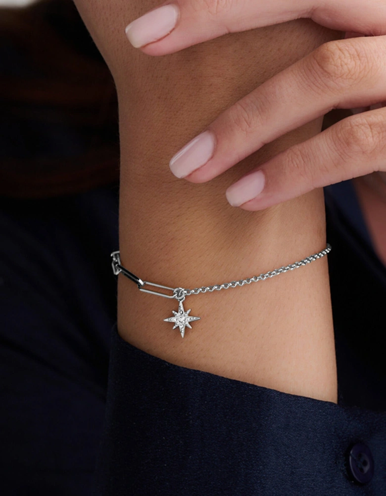 Celestial North Star Mismatch Bracelet in Silver (16cm)