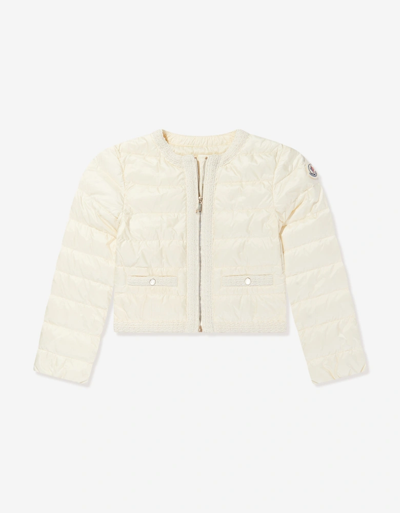Enfant Girls Down Padded Dafina Jacket in Ivory