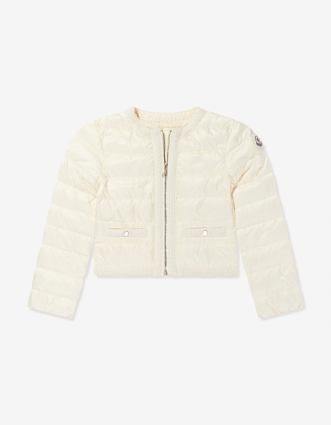 Enfant Girls Down Padded Dafina Jacket in Ivory, 5 of 4