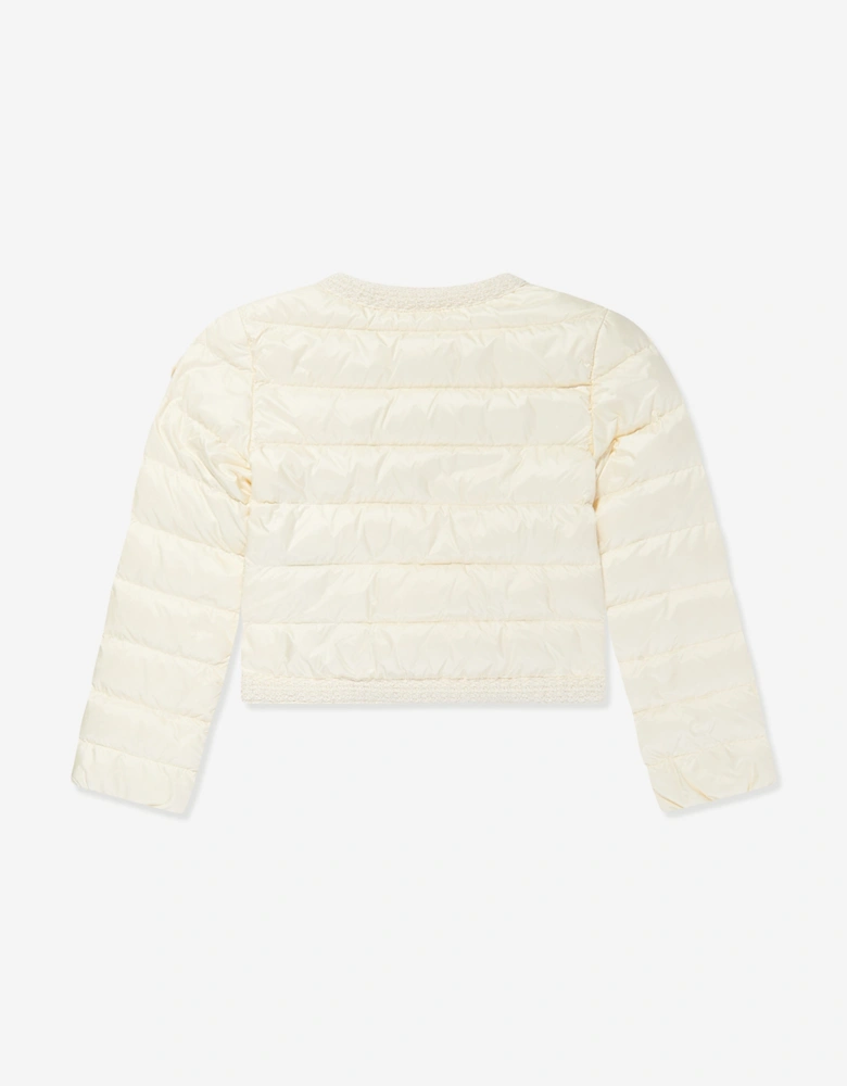 Enfant Girls Down Padded Dafina Jacket in Ivory