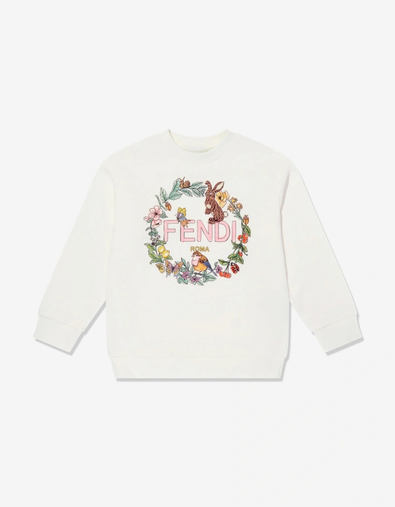 Girls Logo Sweatshirt in White