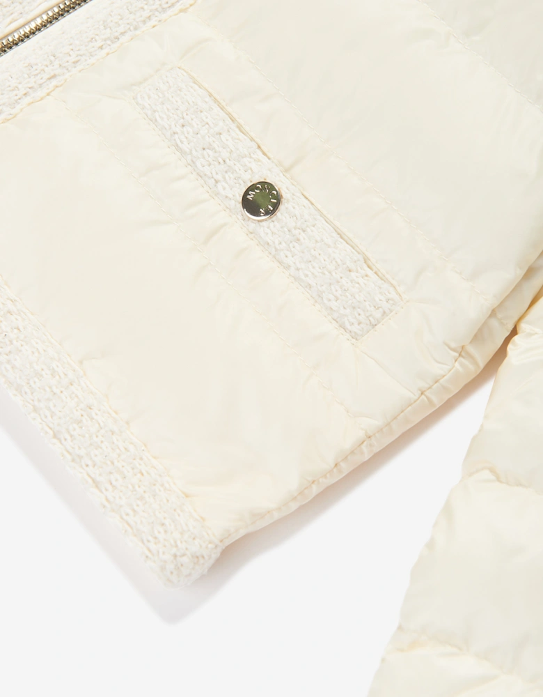 Enfant Girls Down Padded Dafina Jacket in Ivory