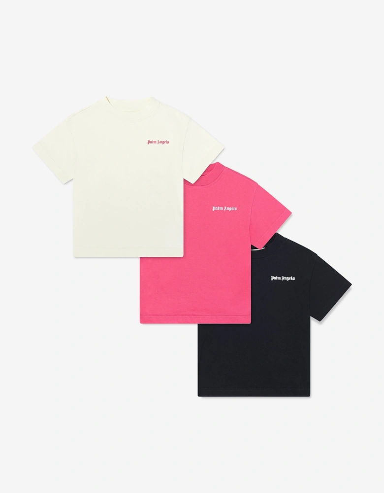 Girls 3 Pack T-Shirt Set in Multicolour
