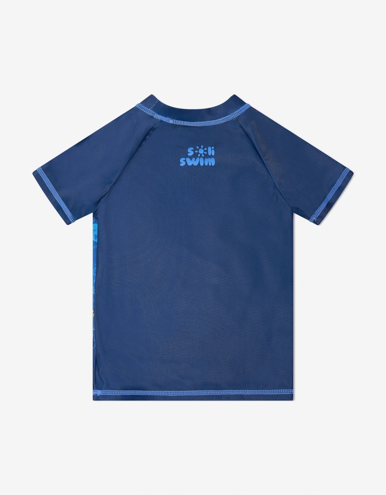 Boys Turtle Rash Guard in Blue (UPF50+)