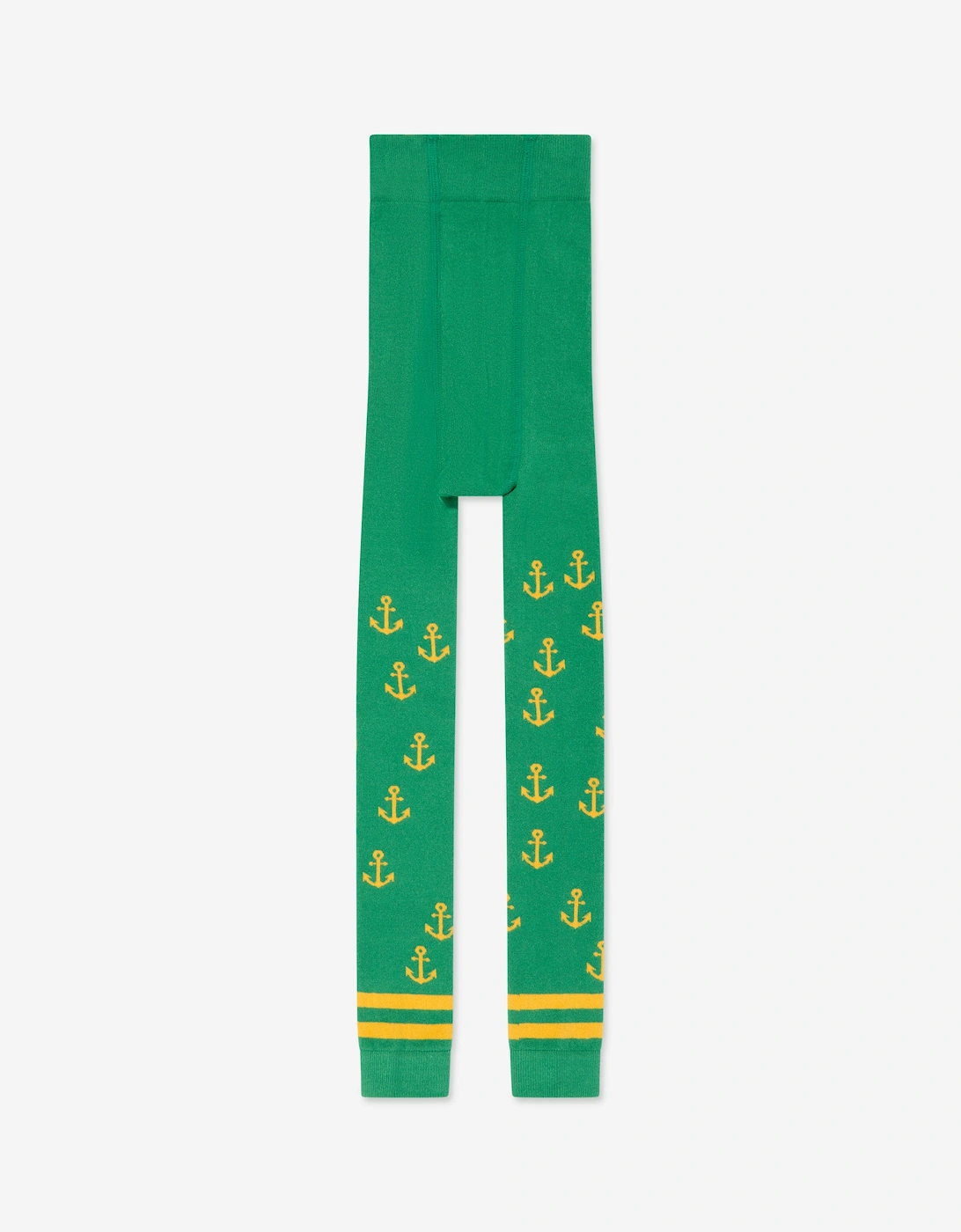 Girls Anchor Print Leggings in Green, 5 of 4