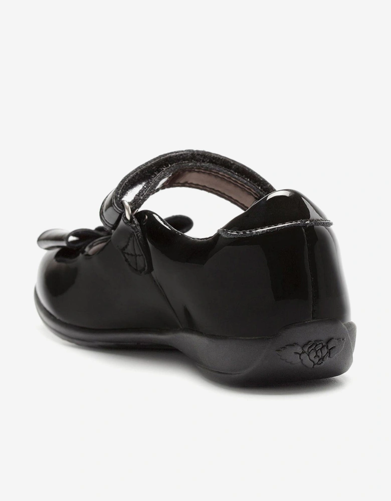 Girls Perrie Patent School Shoes in Black
