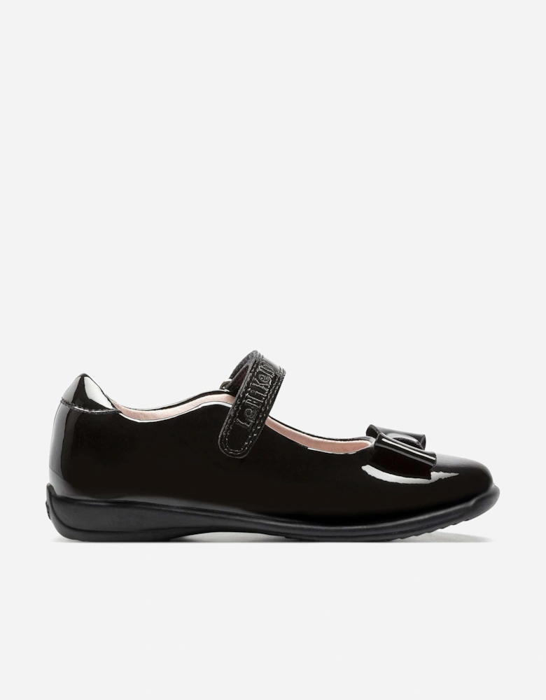 Girls Perrie Patent School Shoes in Black