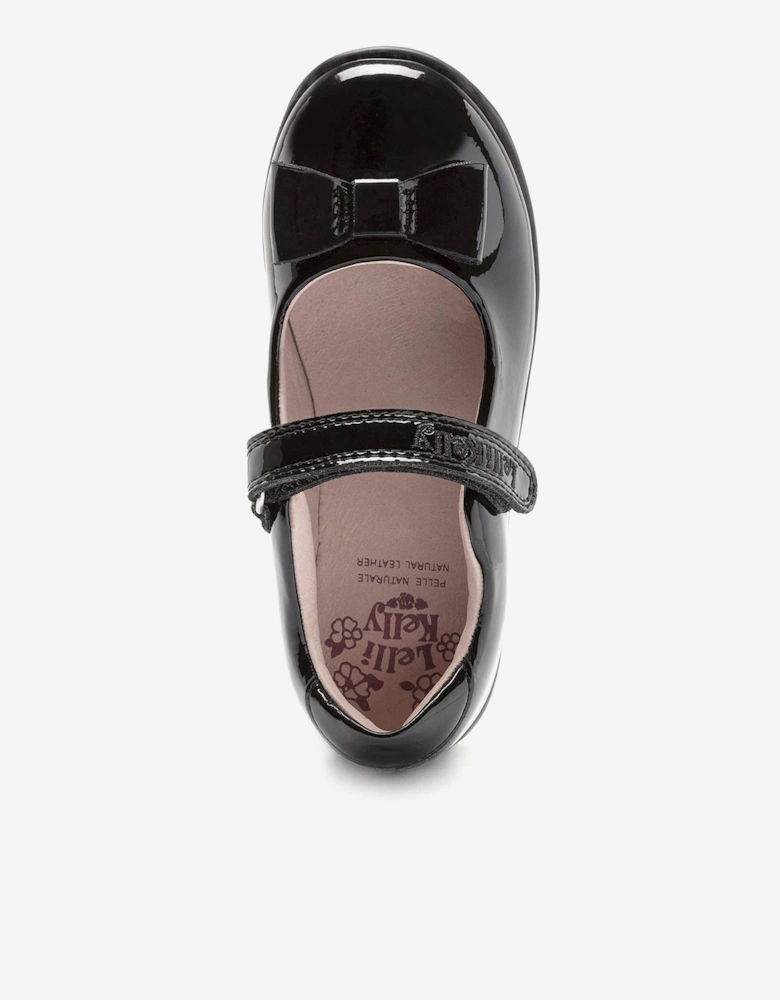 Girls Perrie Patent School Shoes in Black
