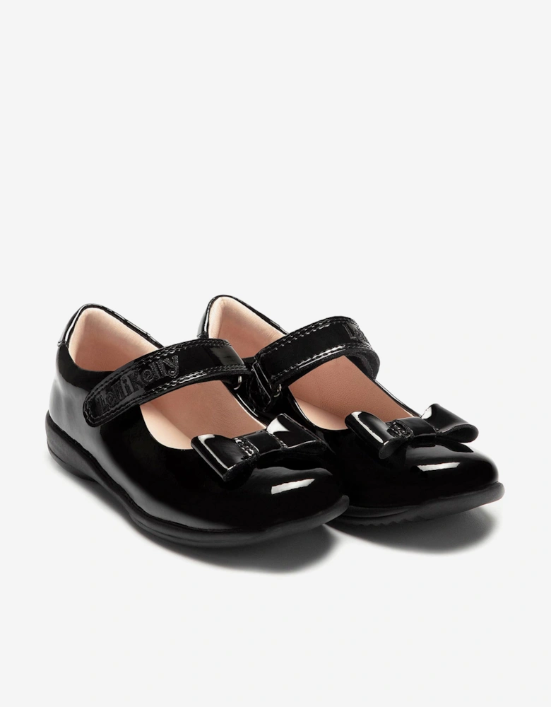 Girls Perrie Patent School Shoes in Black