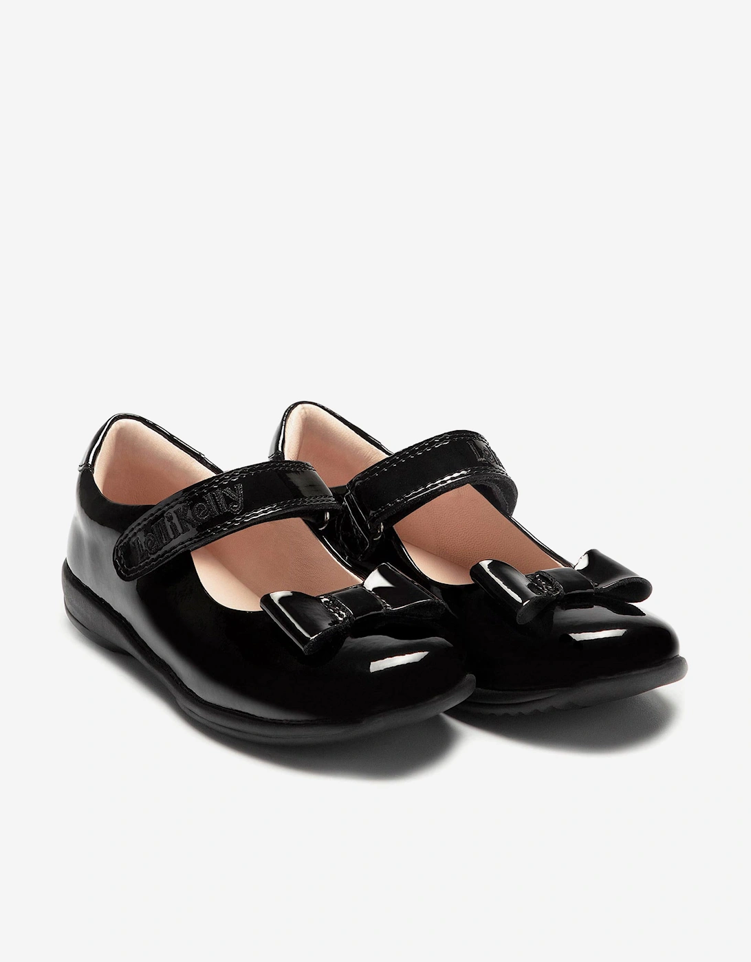 Girls Perrie Patent School Shoes in Black