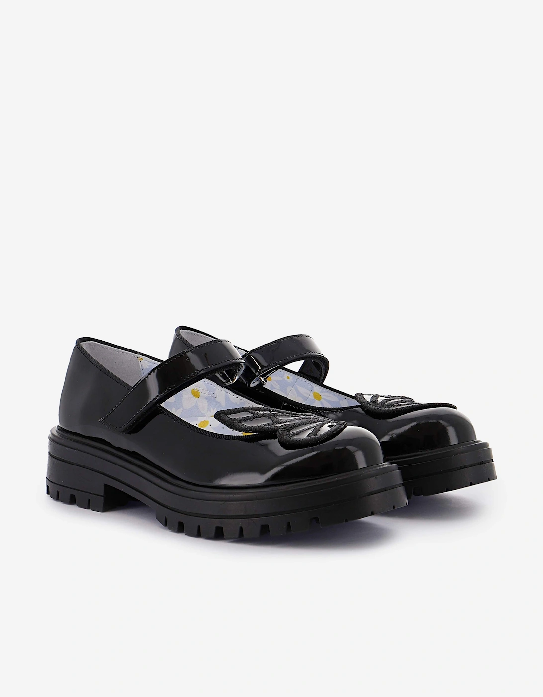 Girls Butterfly Mary Jane Flat in Black
