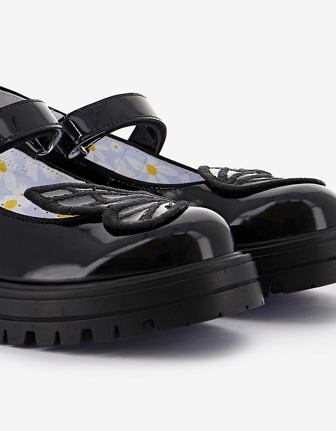 Girls Butterfly Mary Jane Flat in Black