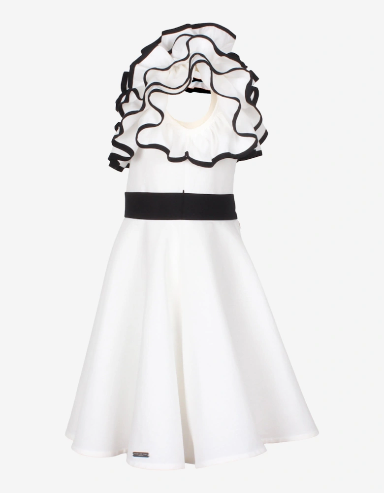 Girls Frilly Glamour Dress in White