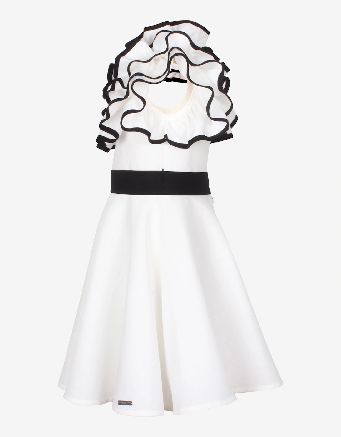 Girls Frilly Glamour Dress in White