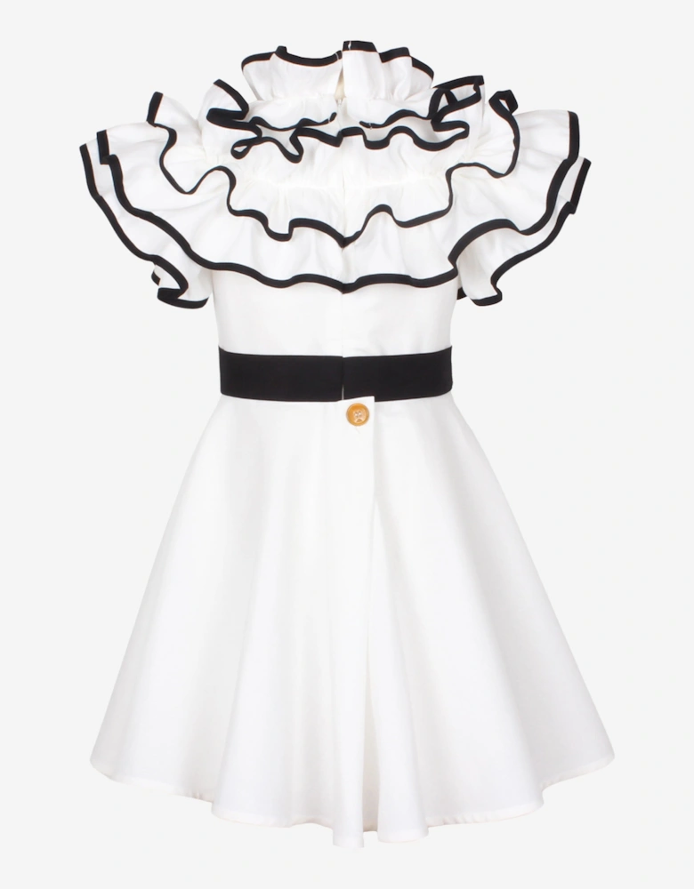 Girls Frilly Glamour Dress in White