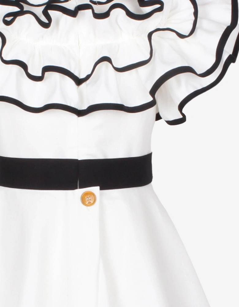 Girls Frilly Glamour Dress in White