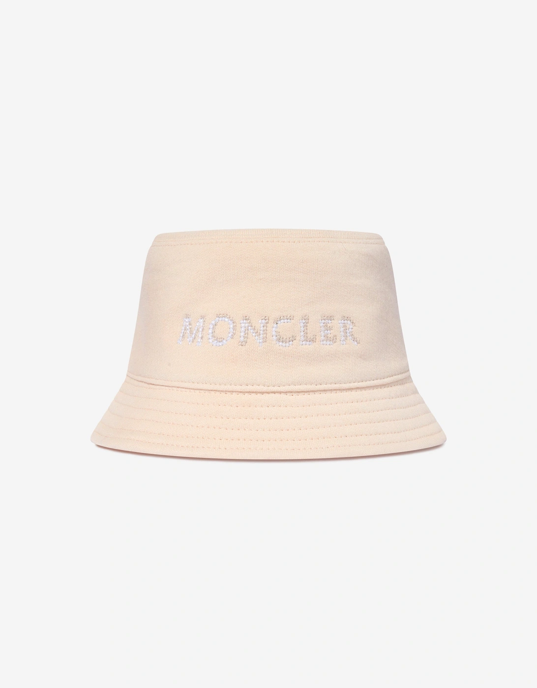 Moncler Girl's Moncler Enfant Girls Logo Bucket Hat in Ivory - Cream