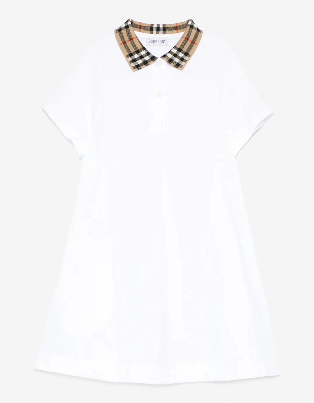 Girls Check Collar Astrid Dress in White, 3 of 2