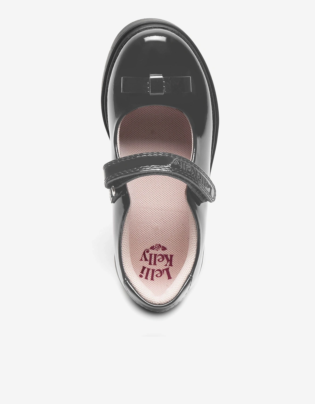 Girls Jolie Patent Bow School Shoes in Grey