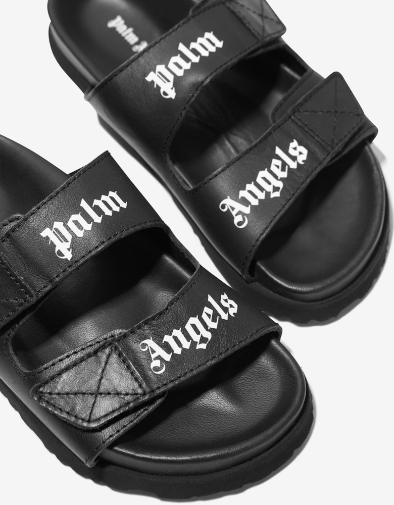 Kids Logo Sandals in Black