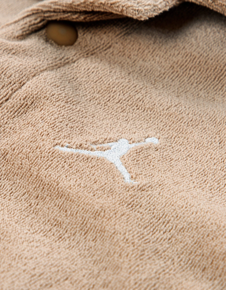 Boys Terry Cloth Camp Short Set in Beige