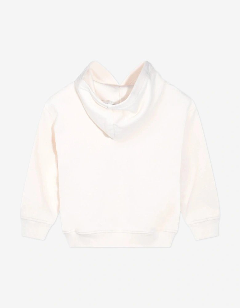 Kids Teddy Bear Logo Hoodie in Ivory