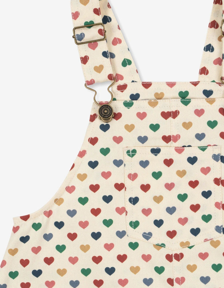 Girls Frankie Overall Dress in Ivory