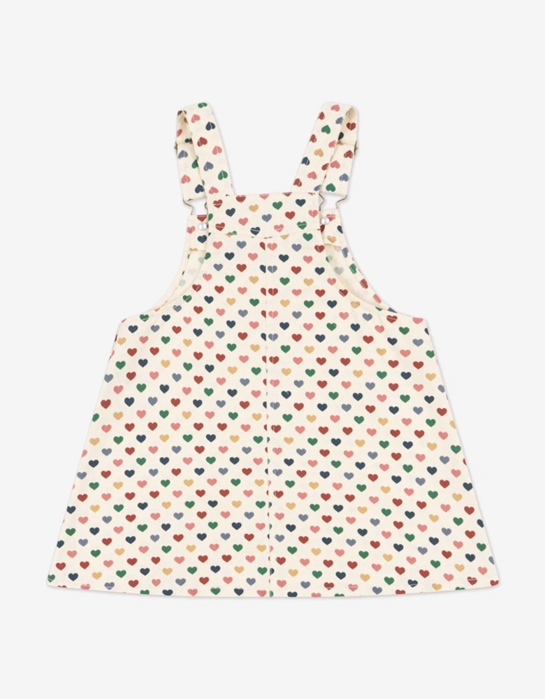 Girls Frankie Overall Dress in Ivory