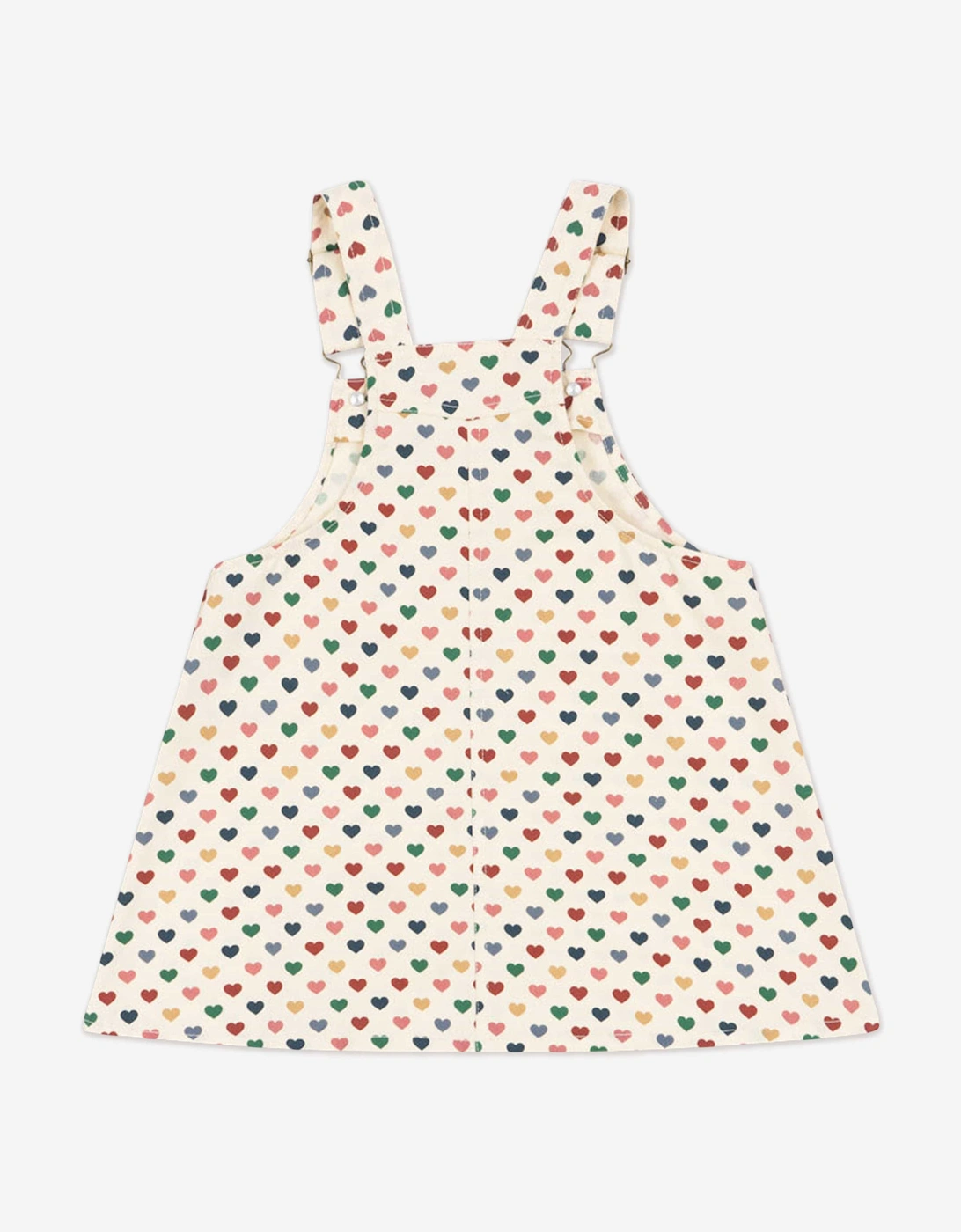 Girls Frankie Overall Dress in Ivory