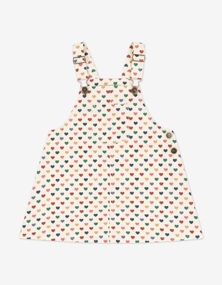 Girls Frankie Overall Dress in Ivory