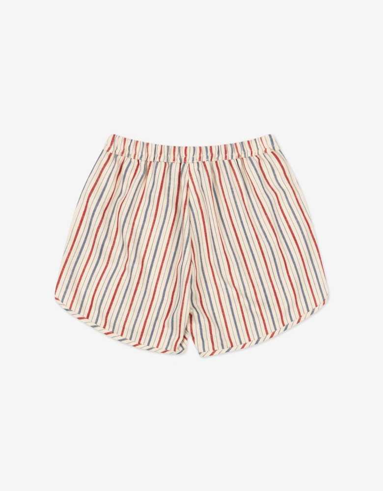 Boys Marlon Striped Shorts in Ivory