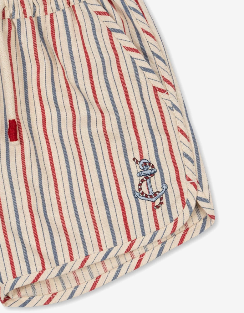 Boys Marlon Striped Shorts in Ivory