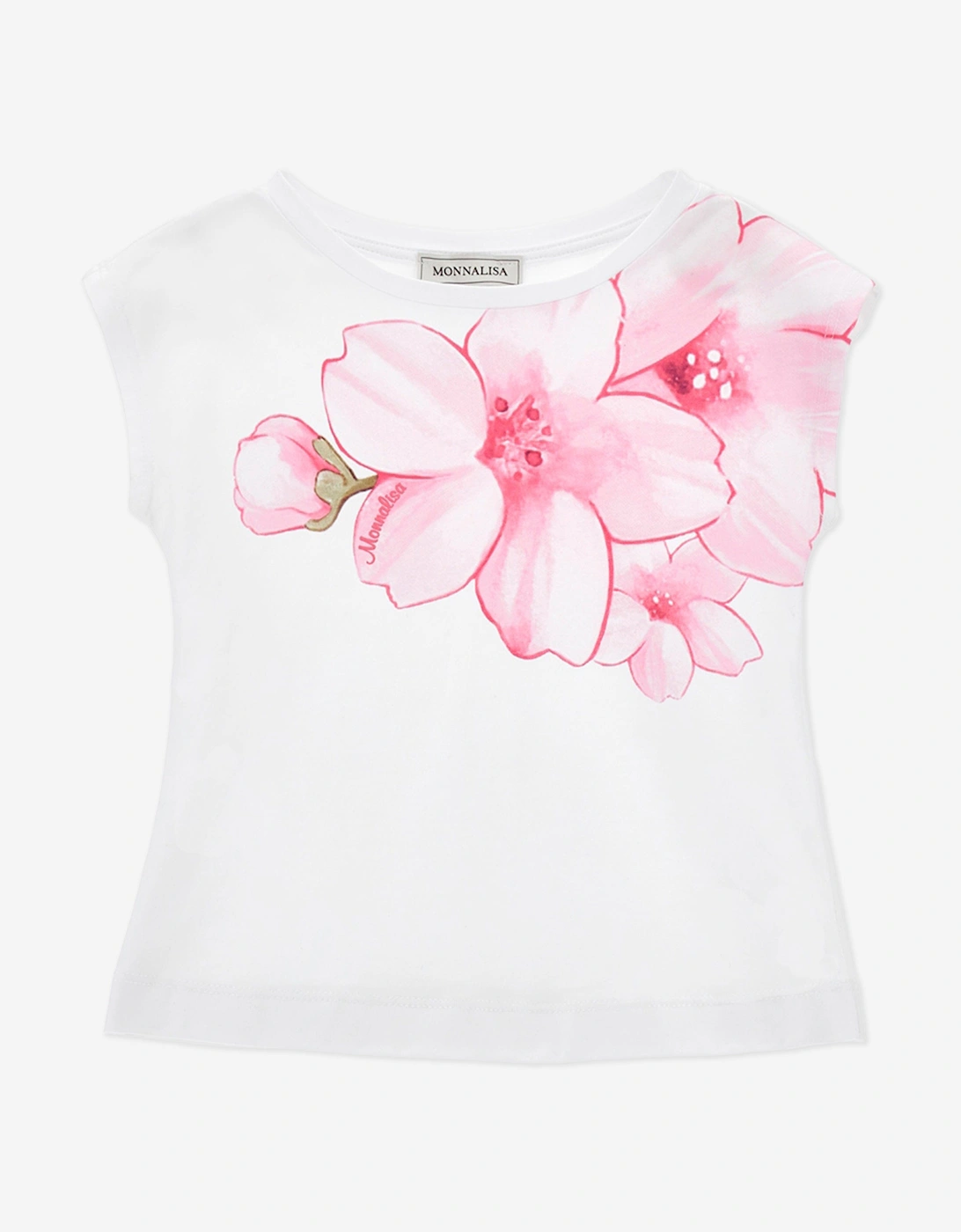 Girls Peach Blossom T-Shirt in White, 5 of 4
