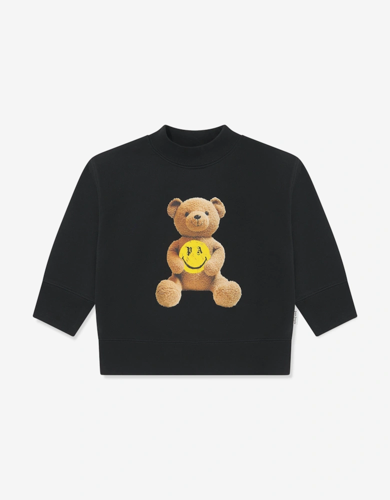 Boys PA Smiley Bear Sweatshirt in Black