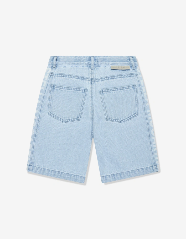 Boys Logo Denim Shorts in Blue