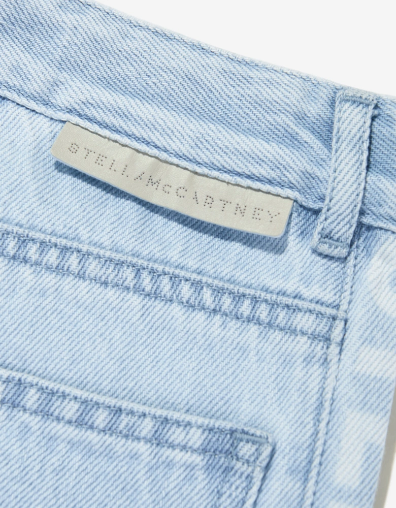Boys Logo Denim Shorts in Blue