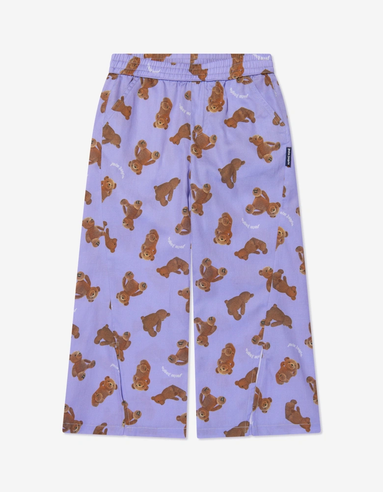 Girls AOP PA Bears Trousers in Lilac