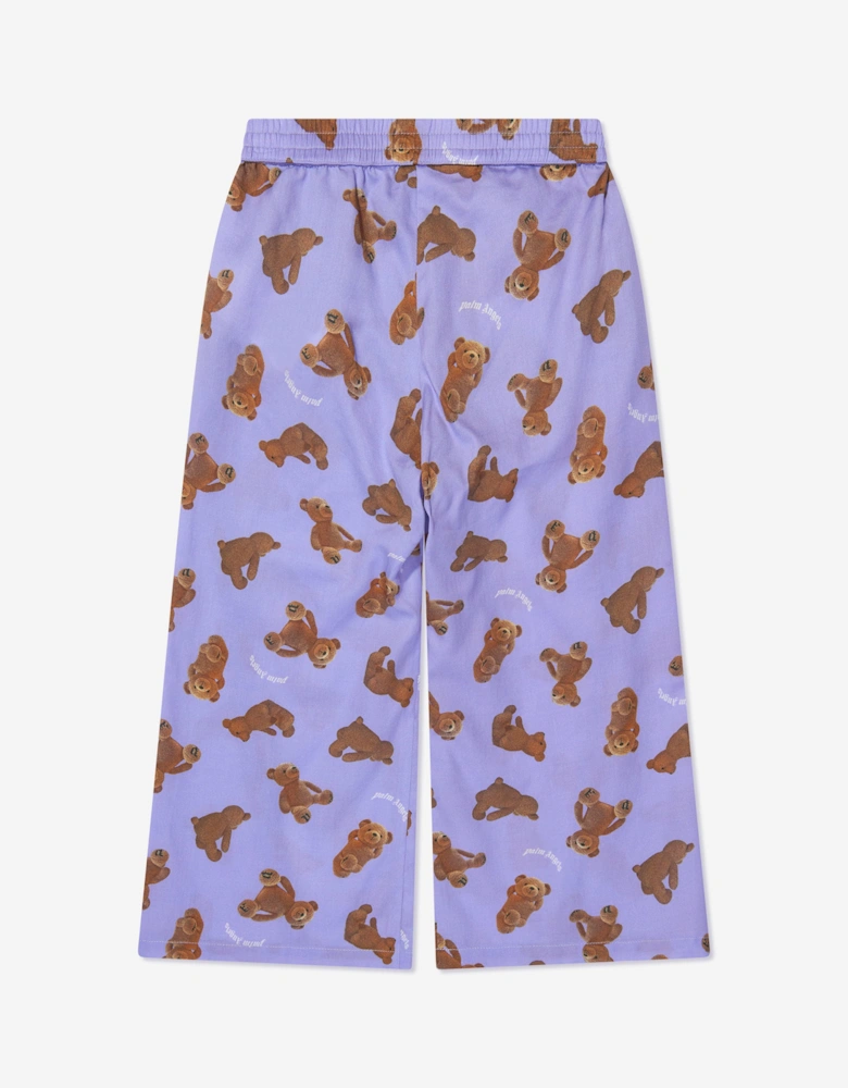 Girls AOP PA Bears Trousers in Lilac
