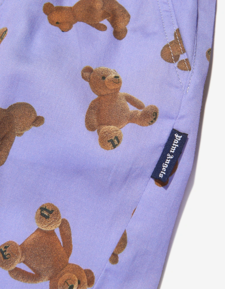 Girls AOP PA Bears Trousers in Lilac