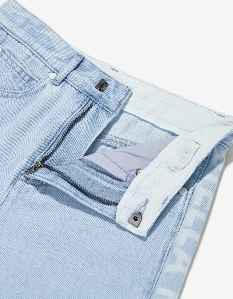 Boys Logo Denim Shorts in Blue
