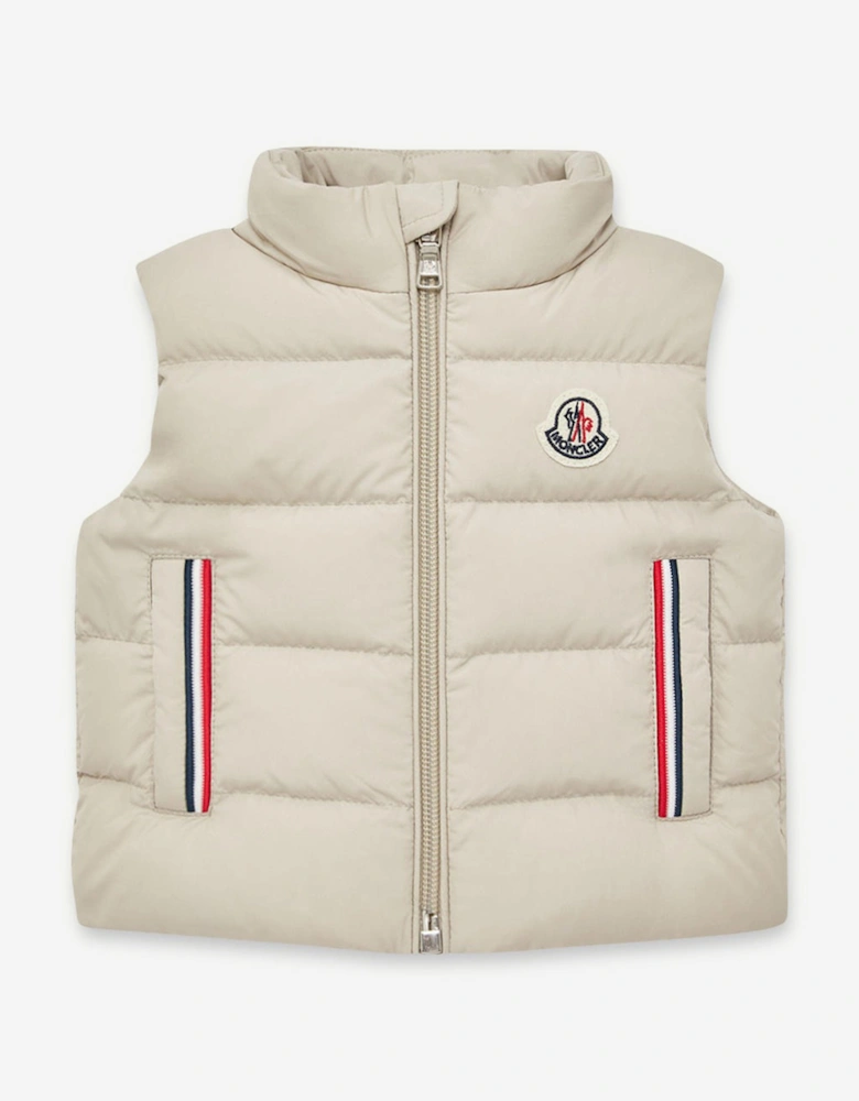 Baby Boys Down Padded Buang Gilet in Beige