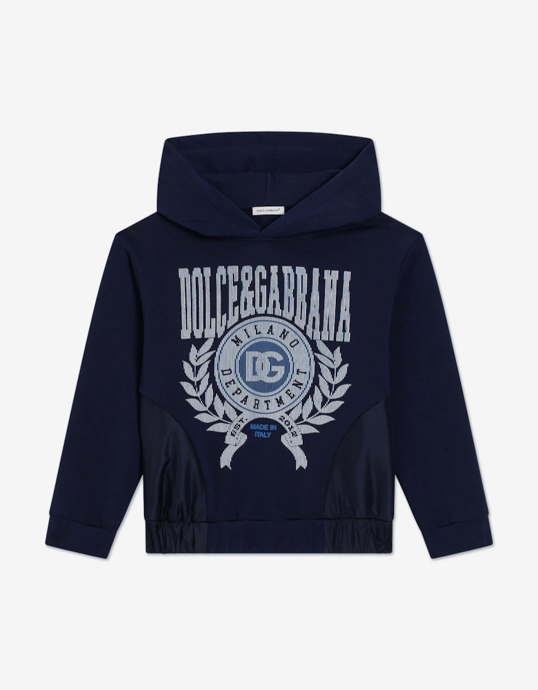 Boys Logo Hoodie in Navy
