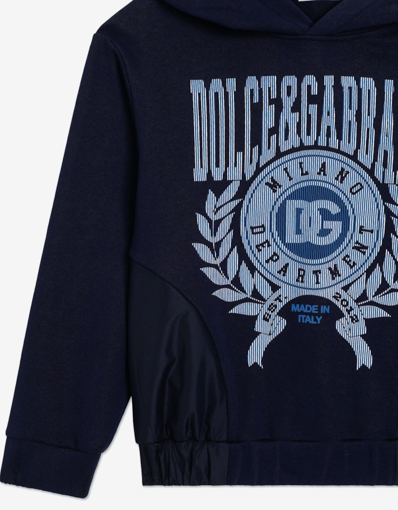 Boys Logo Hoodie in Navy