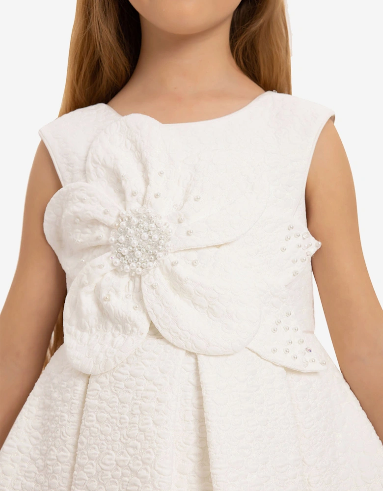 Girls Dress with Matching Bag in White