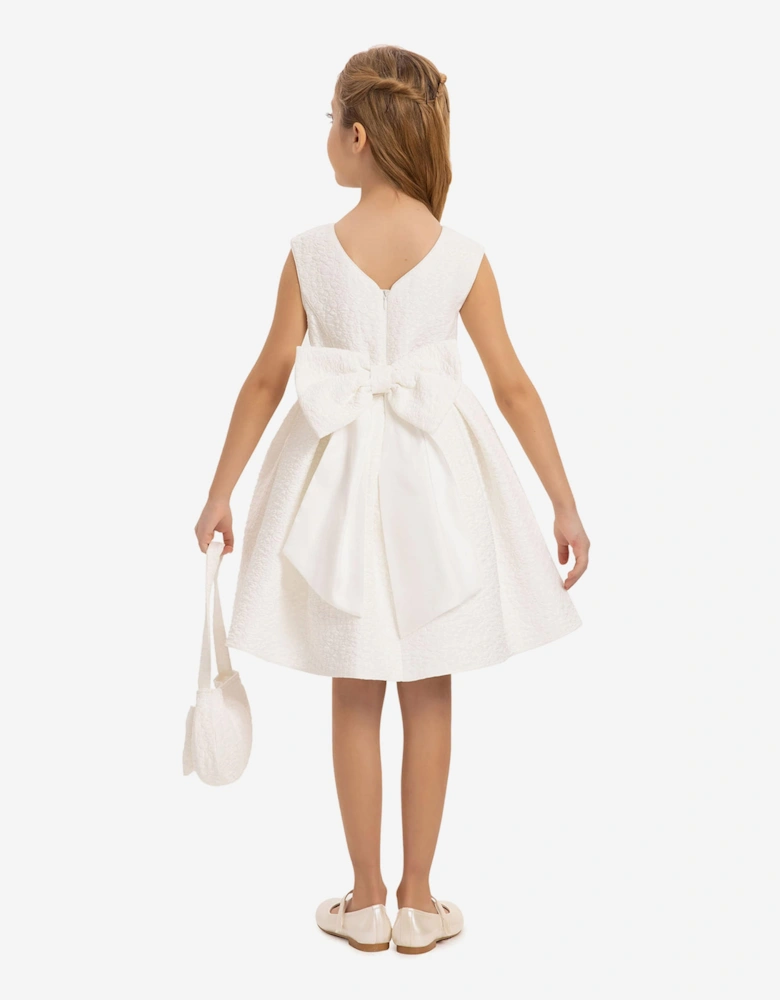 Girls Dress with Matching Bag in White