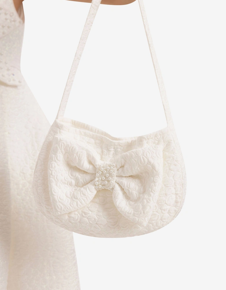 Girls Dress with Matching Bag in White