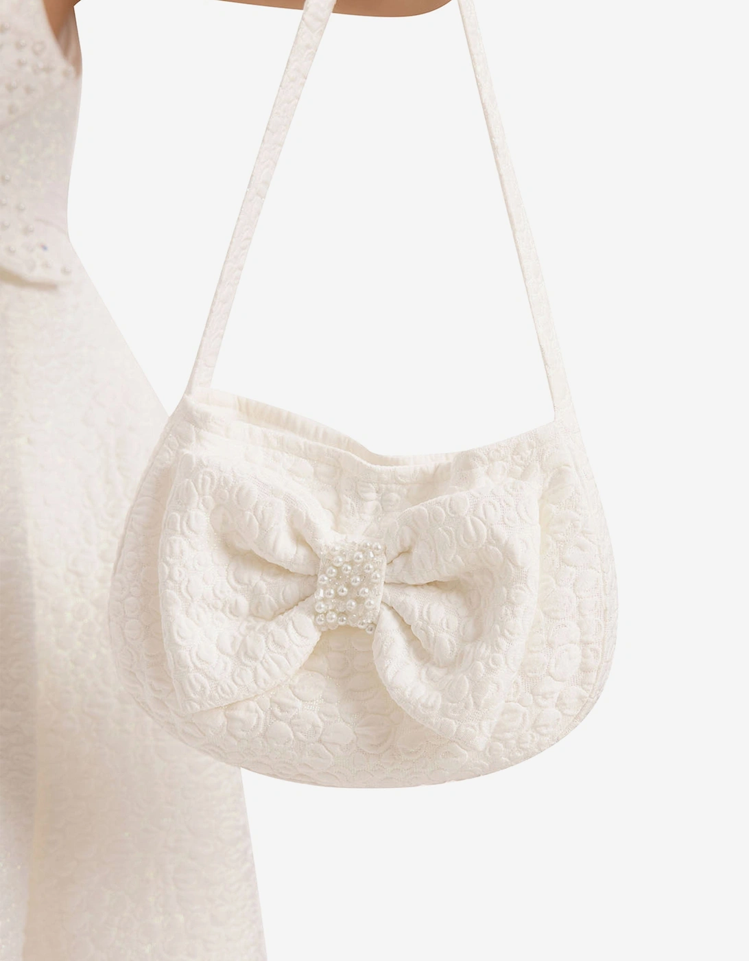 Girls Dress with Matching Bag in White